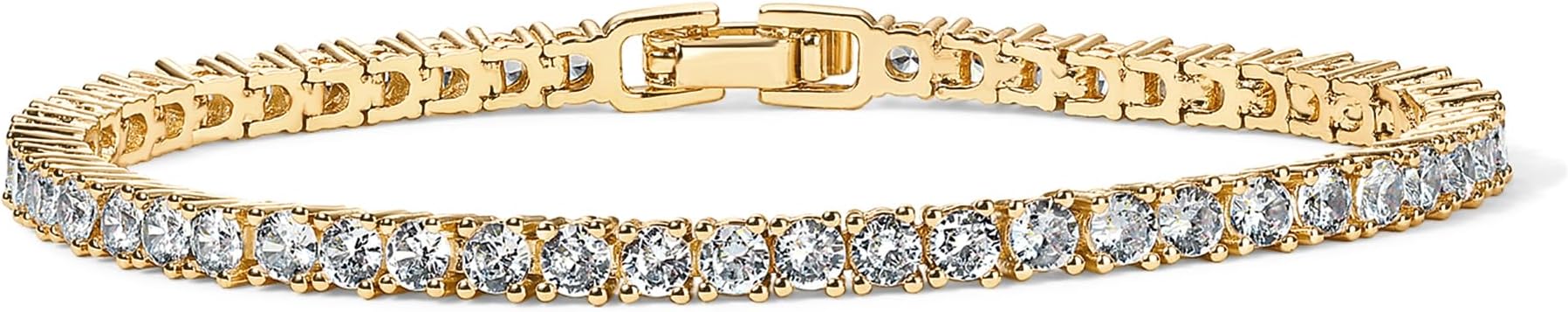 612-BWdSbNL._AC_SY675_ PAVOI 14K Gold Plated 3mm Cubic Zirconia Classic Tennis Bracelet - Image 1